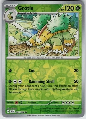 Pokemon Grotle 011/162 SV05: Temporal Forces NM Reverse Holo card - Image 1 of 2
