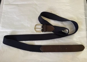 Tommy Hilfinger Hombre XL 42-44 Cuero Marrón Azul Tejido Cinturón Nuevo - Imagen 1 de 8