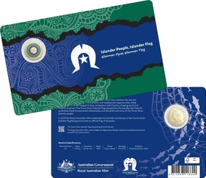 2025 $2 30 Aniversario de Torres Strait Islander Flag C Moneda Como Nueva en Tarjeta En Stock - Imagen 1 de 3