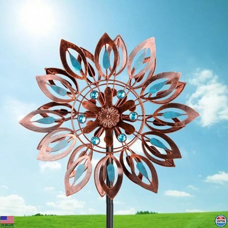 Outdoor Metal Wind Spinner 62" - 360° Swivel Garden Decor for Yard & Patio - Image 1 of 4