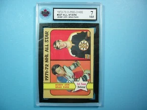 1972/73 O-PEE-CHEE HOCKEY CARD #227 BOBBY ORR BRAD PARK AS KSA 7 NM SHARP!! OPC - Picture 1 of 4