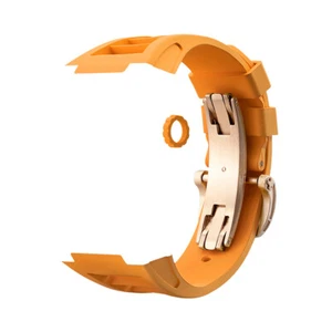 Stainless Steel Case Fluororubber Band Set For Apple Watch Series 9 8 7 44 45MM - Picture 1 of 79