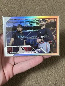 2023 Topps Update Pablo Lopez Luis Arraez #US302 Rainbow Foil Marlins Twins