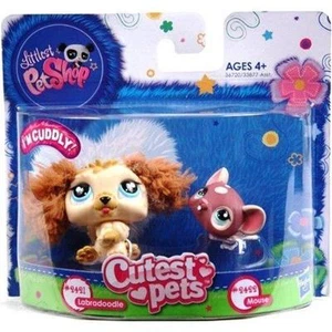 Littlest Pet Shop Cutest Pets Furry Ear LABRADOODLE & MOUSE lot #2421 #2422 NIB - Picture 1 of 3