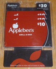 APPLEBEE'S GRILL & BAR - MULTIPAK - GIFT CARDS (3) - $30.00 VALUE