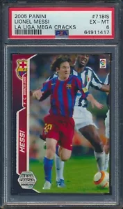 Panini Fútbol La Liga 2005 Mega Cracks #71 Bis Lionel Messi PSA 6 como nuevo segundo año - Imagen 1 de 2