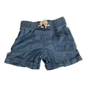 Wonder Nation XS (4-5) Girls Elastic Waist Denim Shorts W/ Drawstring - Picture 1 of 5