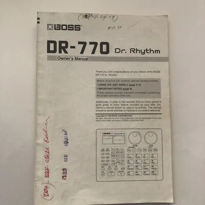 Boss DR-770 Dr, Rhythm Owner's Manual - Image 1 of 4
