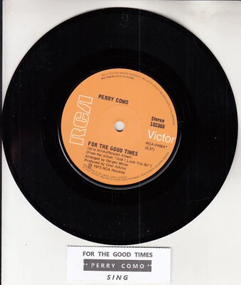 PERRY COMO  For the good times 7" 45 rpm vinyl record NEW + juke box title strip - Image 1 of 2