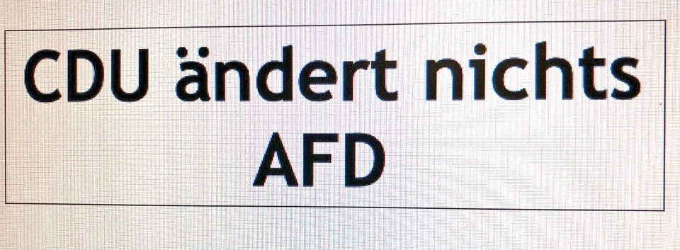 CDU ändert nichts 12 Aufkleber 14 cm A6 A3 Bike Ski 3t 2t 9V AFD Info Reise Kia - Bild 1 von 4