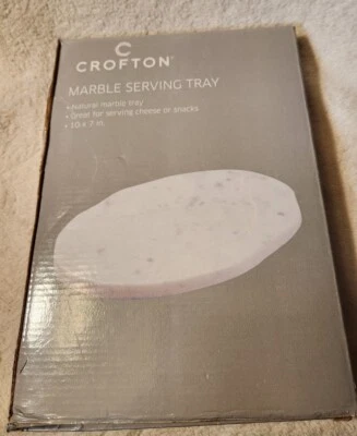 Bandeja para servir Crofton de mármol blanco/gris 10"x7" nueva en caja Foto 1 de 4