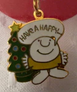 American Greetings, Ziggy Christmas Charm, Enamel In Dome, 3/4” RARE - Picture 1 of 5