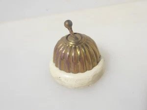 Antique Brass & Ceramic Light Switch Old Dolly Toggle Victorian Jelly Mould 1885 - Picture 1 of 11