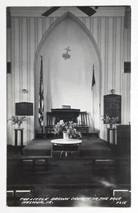 Little Brown Kirche im Tal Nashua IA Iowa ca. 1940er Echtfoto Postkarte RPPC - Bild 1 von 2