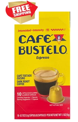 Cafe Bustelo Espresso for Nespresso Mchine * 10 Coffee Capsules, Intensity 11 - Image 1 of 4