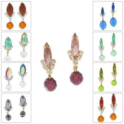 Casa Bella Multi Color Crystal Rhinestone Dangle Earrings Vintage - Choice - Image 1 of 4