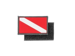 Aufnäher patch aufbügler flagge fahne taucherflagge scuba tauchen taucher r3 - Picture 1 of 1
