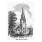 MANCHESTER Whalley Range Church - Antique Print 1849