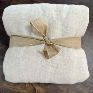 POTTERY BARN EVERYDAY LINEN COMFORT QUILTED SHAM, EURO ~ FLAX - Picture 1 of 12