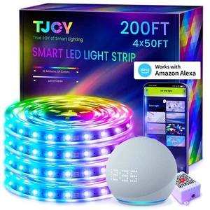 TJOY 200ft Smart Led Strip Lights for Bedroom, Alexa Led Light Strip,2835 RGB - Picture 1 of 5