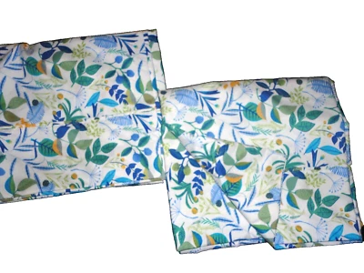 CHARISMA PEYTON BLUE GREEN LEAVES ORANGE  FERNS (2) KING PILLOWCASES 20X38 - Image 1 of 4