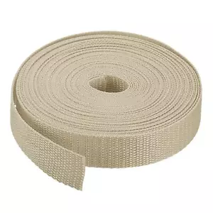 Lightweight Polypropylene Webbing Strap 1" 10 Yards Light Khaki Strapping - Picture 1 of 5