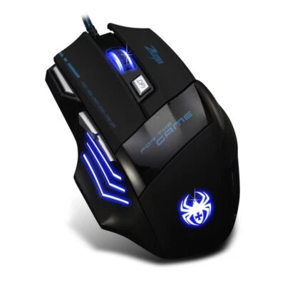 Zelotes Optical Mouse T-80 Big Mac Gaming Light up black n blue - Image 1 of 4