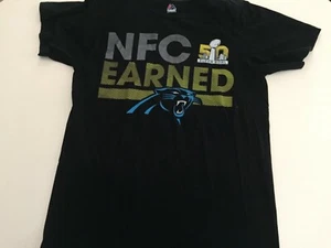 Carolina Panthers Short Sleeve T Shirt Black M NFC Super Bowl 50 1223d - Picture 1 of 4