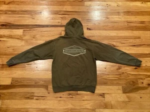 AFTCO Green Hoodie Long Sleeve Pullover Cotton Sweatshirt Mens Medium Fishing - Picture 1 of 12