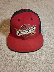 Cleveland Cavaliers New Era 59Fifty Hat Fitted 7 1/2 Maroon Black Wool Cap VTG - Picture 1 of 15