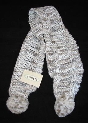 NEW FOSSIL MADISON KNITTED NUETRAL MULTI SCARF+PULL THROUGH CUT OUT - Image 1 of 3