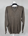 vintage pure wool men knit pullover jumper size XL brown classic