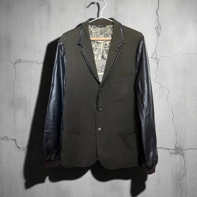 Blazer Jean Paul Gaultier Homme con mangas de cuero, talla IT 52, Hecho en Italia. Foto 1 de 4