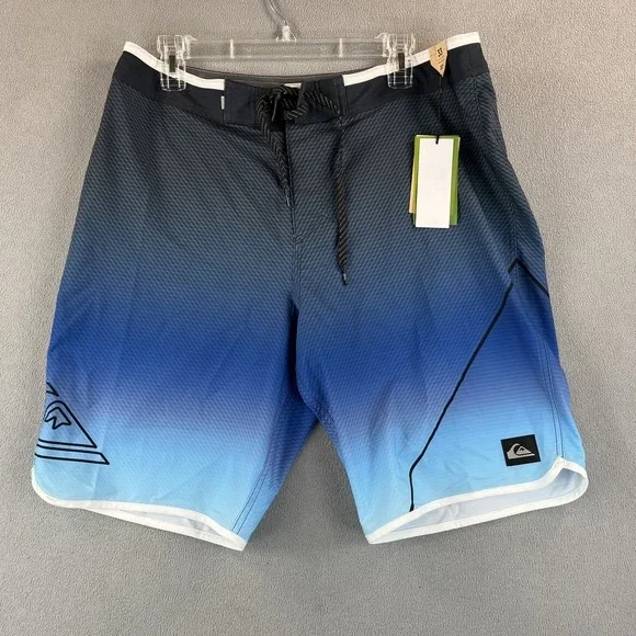 "Boardshorts Quiksilver New Wave elásticos 20"" para hombre 31 azul amarillo bañador nuevo con etiquetas" Foto 1 de 1