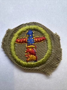 BSA Holzschnitzerei Verdienstabzeichen Typ E 1947-1960 khaki grün - Bild 1 von 1