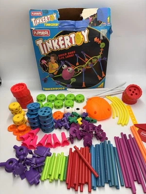 PLAYSKOOL TINKERTOY TINKERBUGS COMPLETE Set Plus Over 70 Extra Pieces! - Image 1 of 4