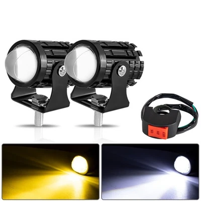 LED Fog Light Dual Color Spotlight Flash Function Support Long Lifespan 50000H - Image 1 of 4