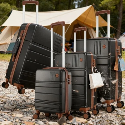 Juegos de Equipaje 3/4 Piezas ABS+PC Maletas con Ruedas y Gancho Lateral, Carcasa Rígida` Foto 1 de 4