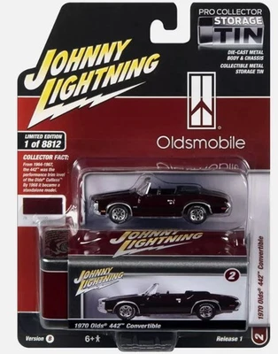 JOHNNY LIGHTNING, OLDSMOBILE 442 cabriolet 1970 Bordeaux della serie COLLECTO... - Immagine 1 di 3