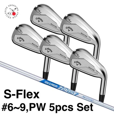 Callaway ELYTE MAX FAST Iron 5pcs Set #6~9,PW S-Flex N.S.PRO ZELOS 7 Steel Shaft - Image 1 of 4