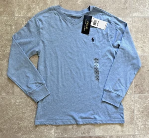 POLO RALPH LAUREN BOY'S KNIT TOP LONG SLEEVE COLOR BLUE SIZE M (10-12) - Picture 1 of 2