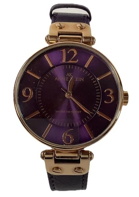 Anne Klein Watch Women 34mm Gold Tone Fresh Battery Leather Strap Vintage - Image 1 of 4