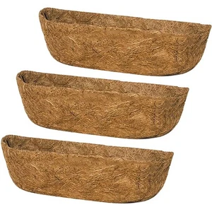 3Pcs 30” Coco Liners for Planters, Pre-Formed Trough Coconut Fiber Liner Repl... - Picture 1 of 8