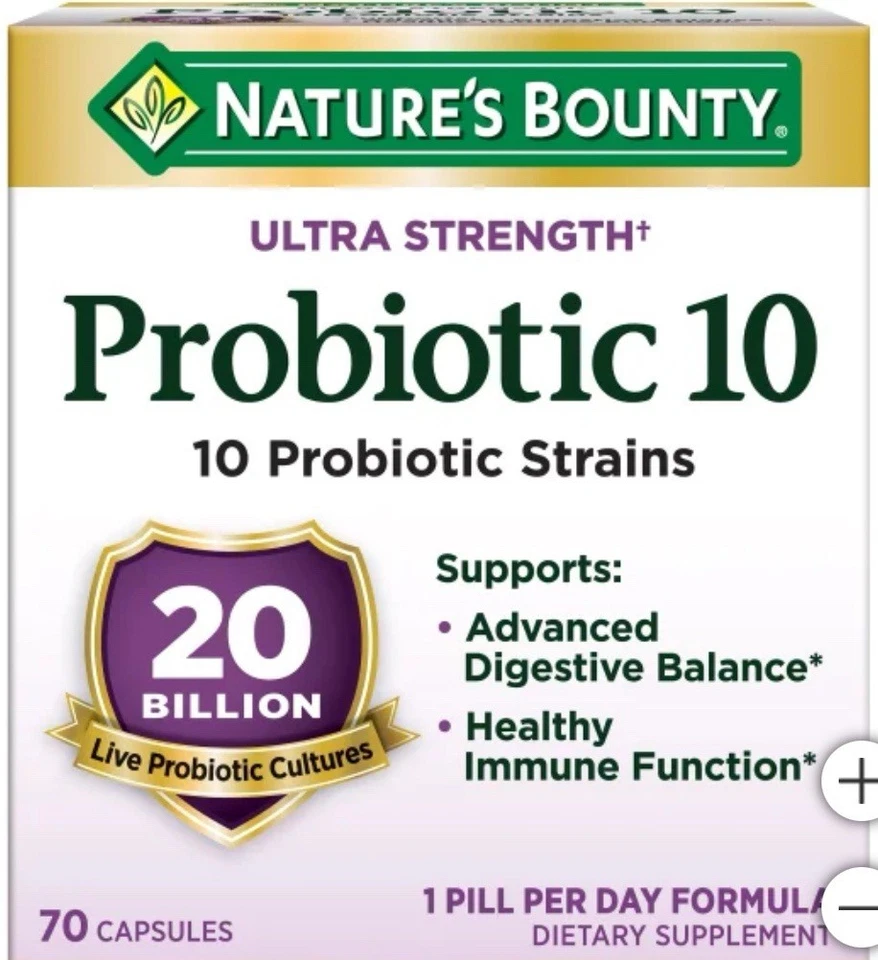 Nature's Bounty Ultra Strength Probiotic 10, 70 Capsules - Изображение 1 из 4