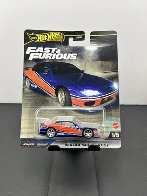 Hot Wheels 2024 Premium Fast & Furious Nissan Silvia S15 Blue 1/5 - Image 1 of 4