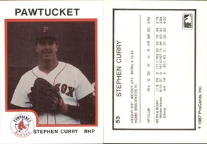 Stephen Curry 1987 ProCards #53 RC Card Pawtucket Red Sox - Picture 1 of 1