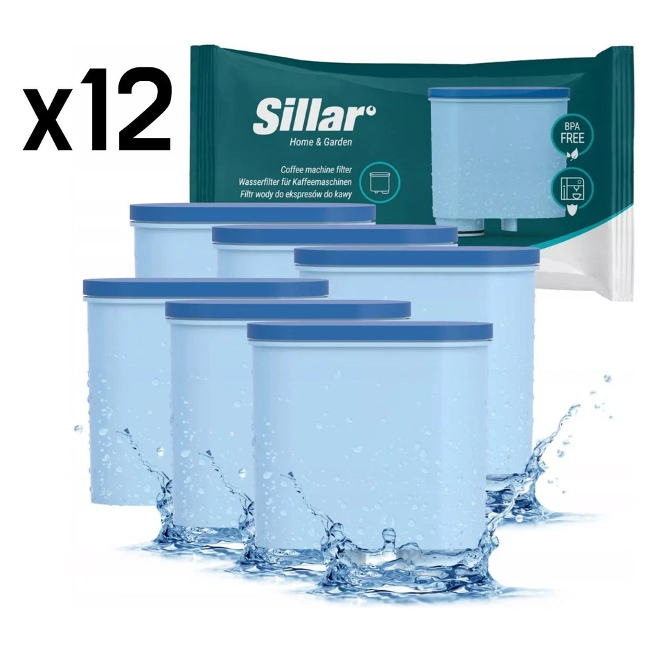 12x Sillar Wasserfilter kompatibel mit Saeco Philips ersatz AquaClean CA6903/10