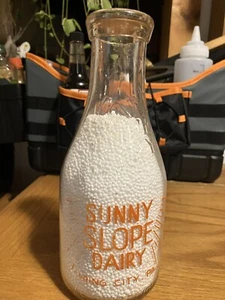 Vintage Spring City PA Milchflasche Quart Sonnenhang Milchviehbetrieb  - Bild 1 von 6