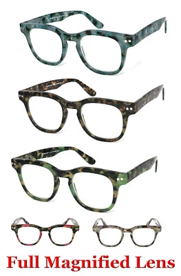 1 o 2 pares de gafas de lectura retro cuadradas con marco grueso ojo de cerradura lente completa ampliadas Foto 1 de 4