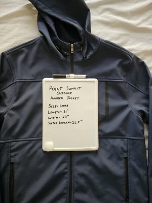 Point Summit Men’s Blue Hooded Nylon Jacket - Size Large - Image 1 of 3